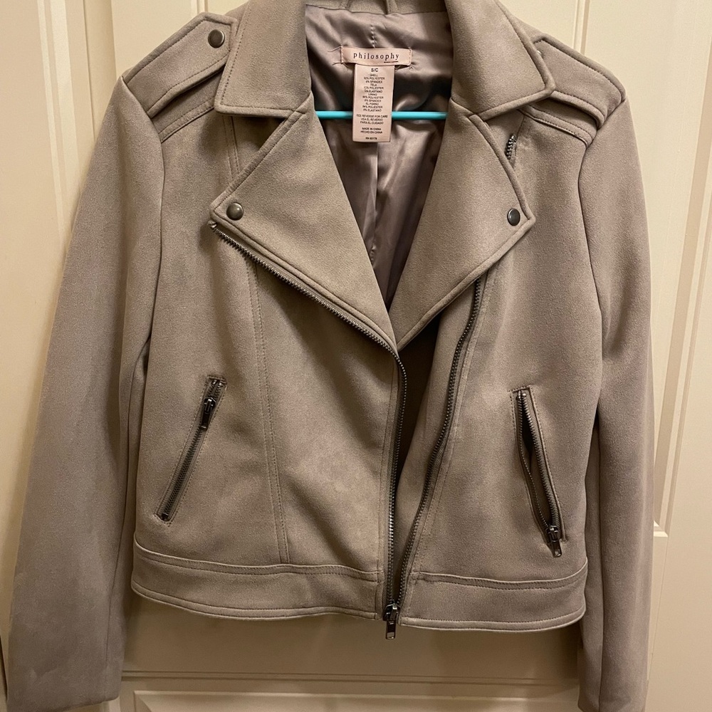 Philosophy Faux Suede Moto Jacket - Size S